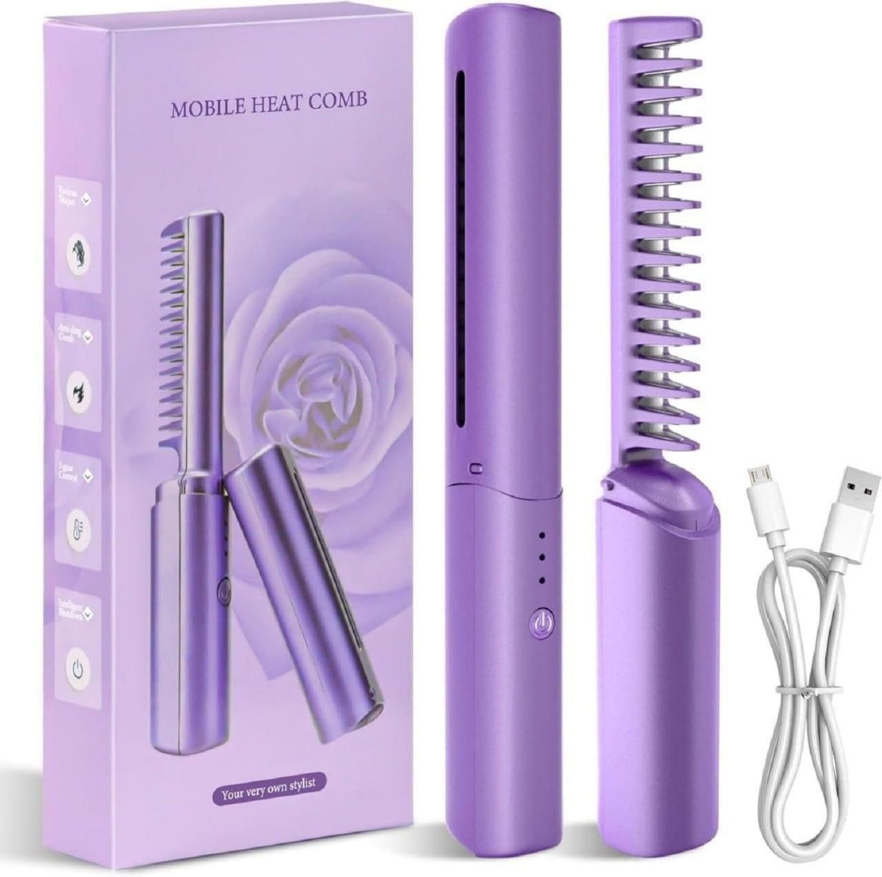 Rechargeable Mini Cordless Hair Straightener Comb