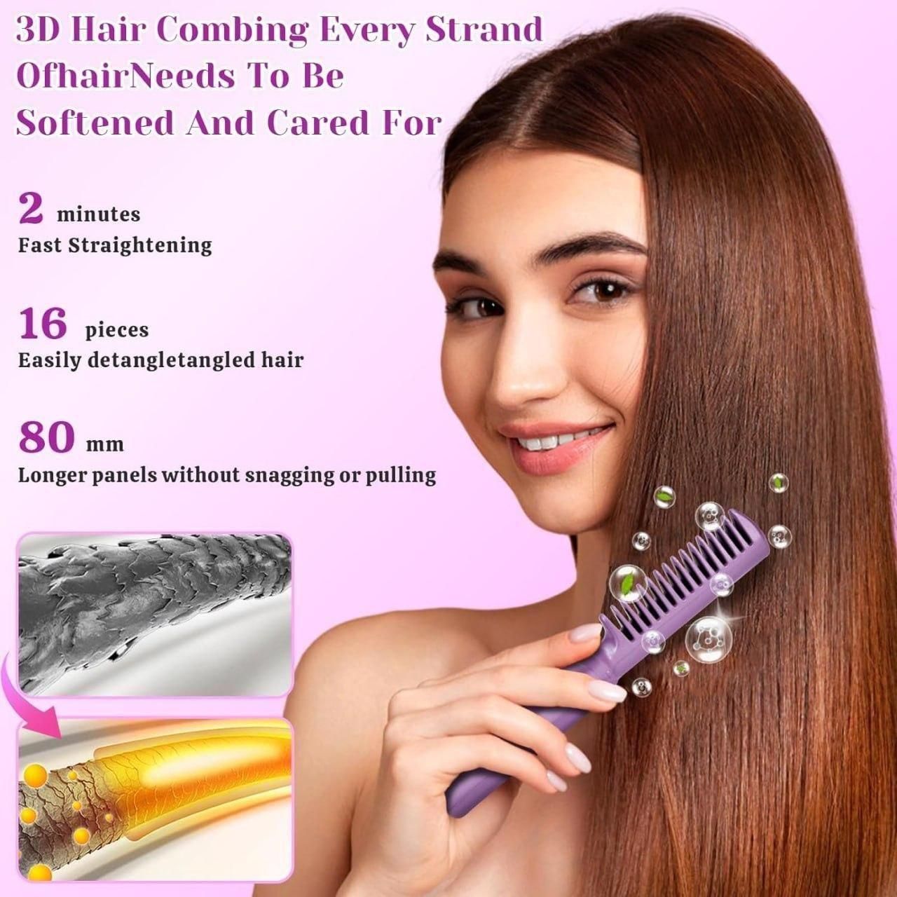 Rechargeable Mini Cordless Hair Straightener Comb