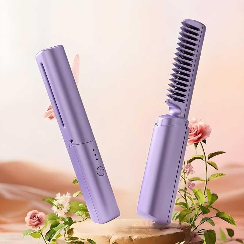 Rechargeable Mini Cordless Hair Straightener Comb