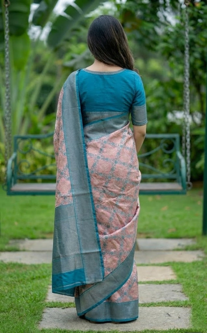 Elegant Kanjivaram Silk Saree with Grand Zari Border – Perfect for Weddings & Celebrations