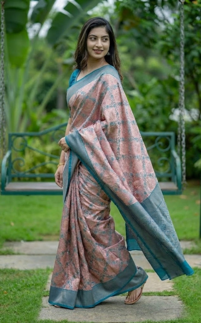 Elegant Kanjivaram Silk Saree with Grand Zari Border – Perfect for Weddings & Celebrations